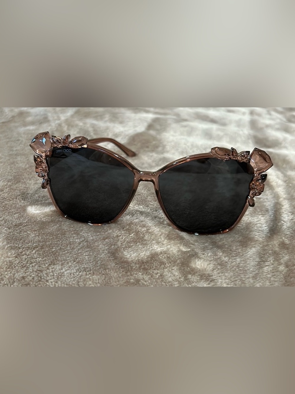 Jimmy Choo Rose-Tone Crystal Floral Butterfly Sunglasses - Picture 6 of 6